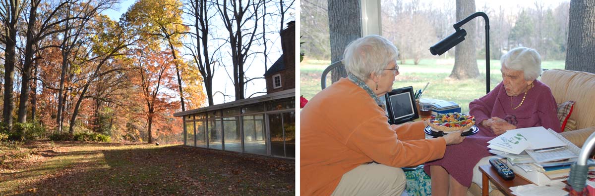 Margaret White at 103 and the Garden Room